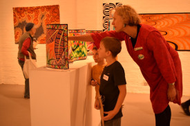 Students discovering the gallery