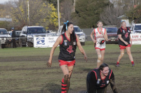 It was a very muddy day, but the girls certainly cracked in and gave it their all. Photo: 190822 19