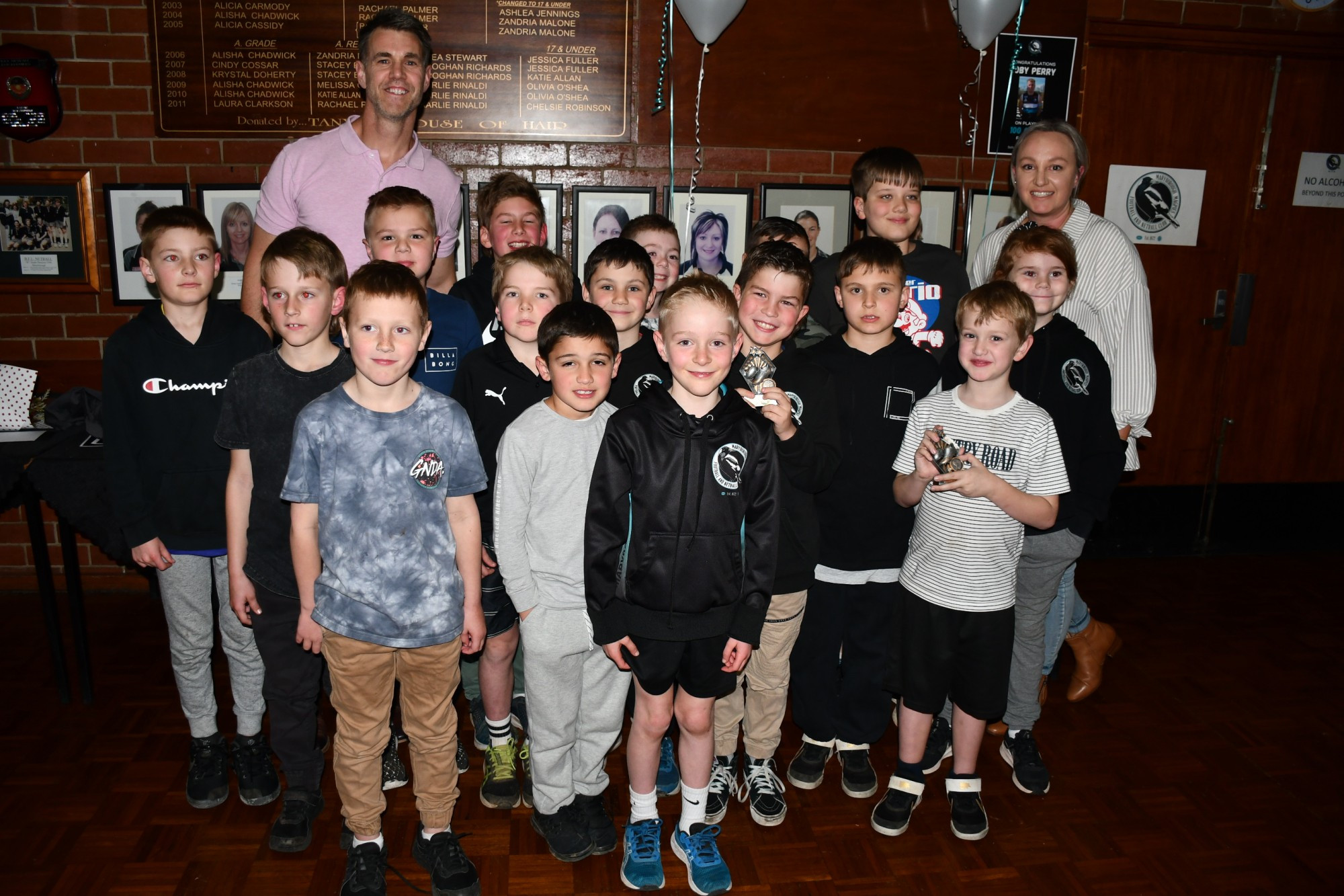 Maryborough Junior Football Club held their presentation night on Friday night. Under 10 players and coach, Ryan and Bree Boyes, after each was presented with a trophy.