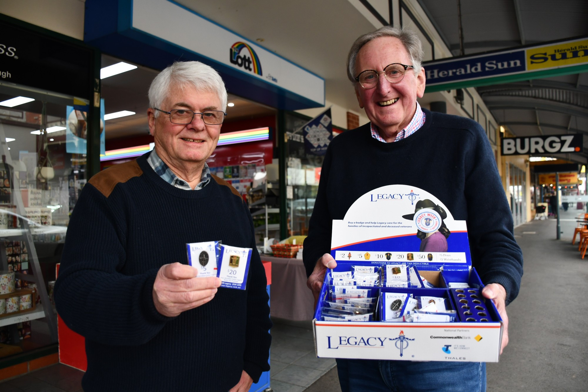 Local legatees Michael Ritchie and Geoff Lovett are encouraging residents to support this year’s Legacy Week fundraiser.