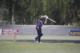 Beaufort’s Lachlan Oddie anchored the Crows’ innings on Saturday, top-scoring with 35. 