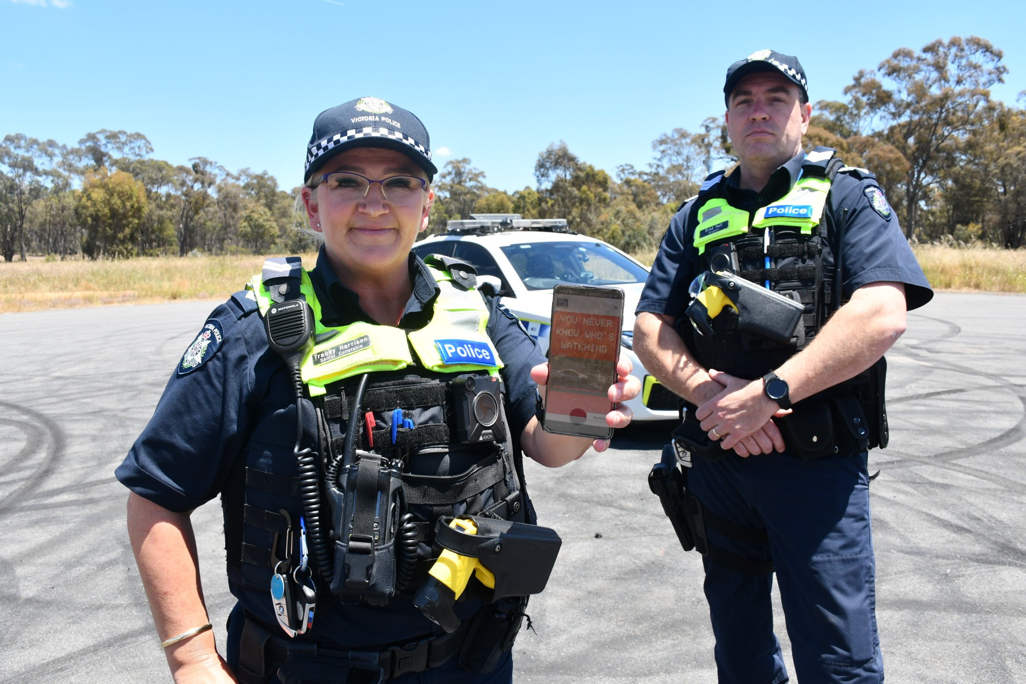 Central Goldfields Highway Patrol Senior Constable Tracey Harrison and Sergeant Brad Hall are encouraging residents who capture reckless driving behaviour on dashcam to present the footage to authorities.