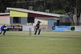 Laanecoorie Dunolly’s Samit Gohil during his unbeaten knock of 76 not out. 