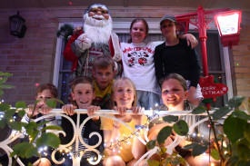 Children from the neighbourhood love gathering around the Christmas displays. 