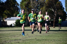 Runners compete hard in the 800 m race.