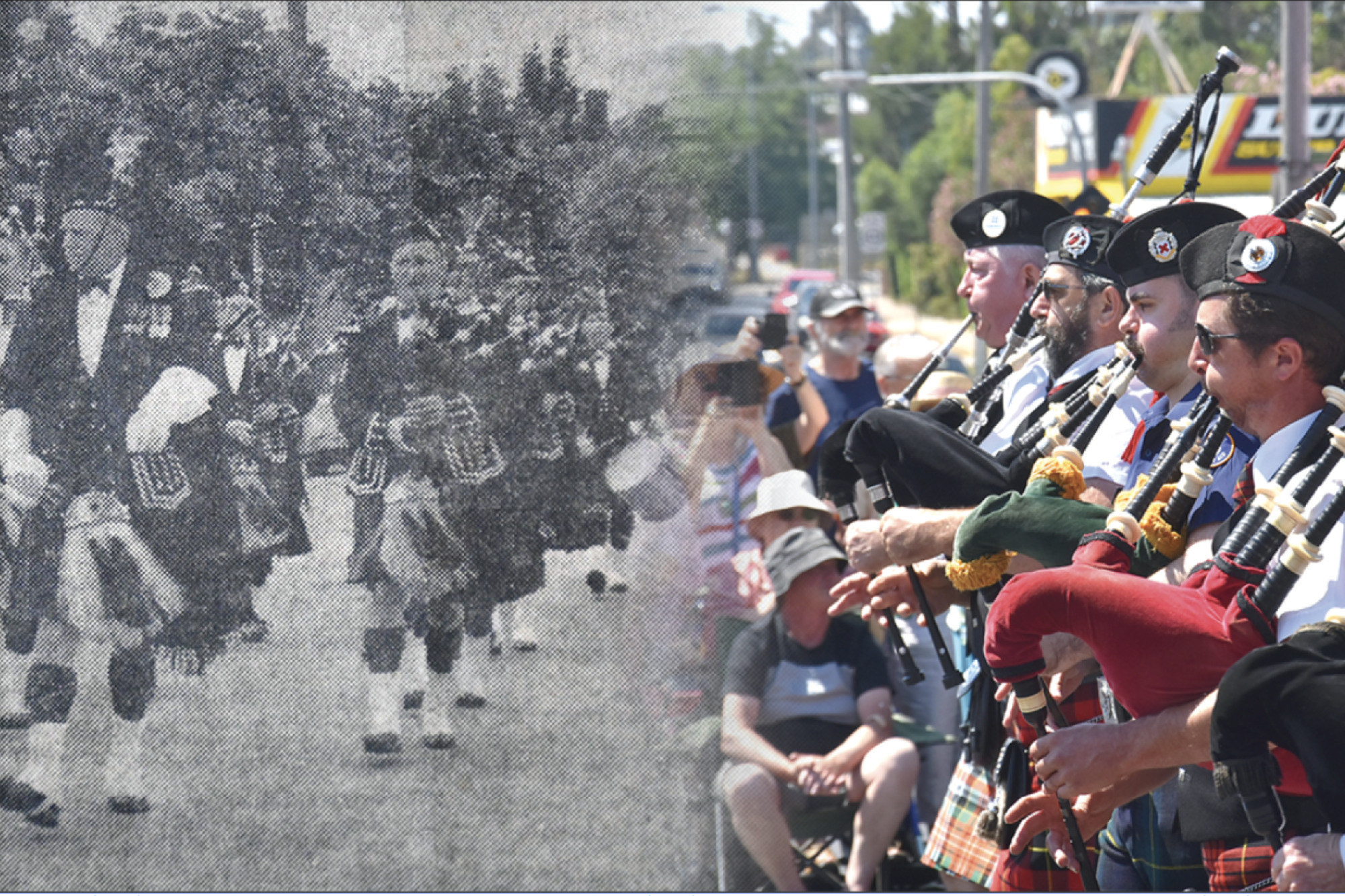 Then vs now — the 1960 and the 2020 Gathering parade.