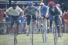 A penny farthing race was once a spectacle at the Gathering (2002).