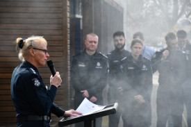 Inspector Donna Mitchell spoke about the importance of inclusiveness and why officers joined Victoria Police — to help others. 