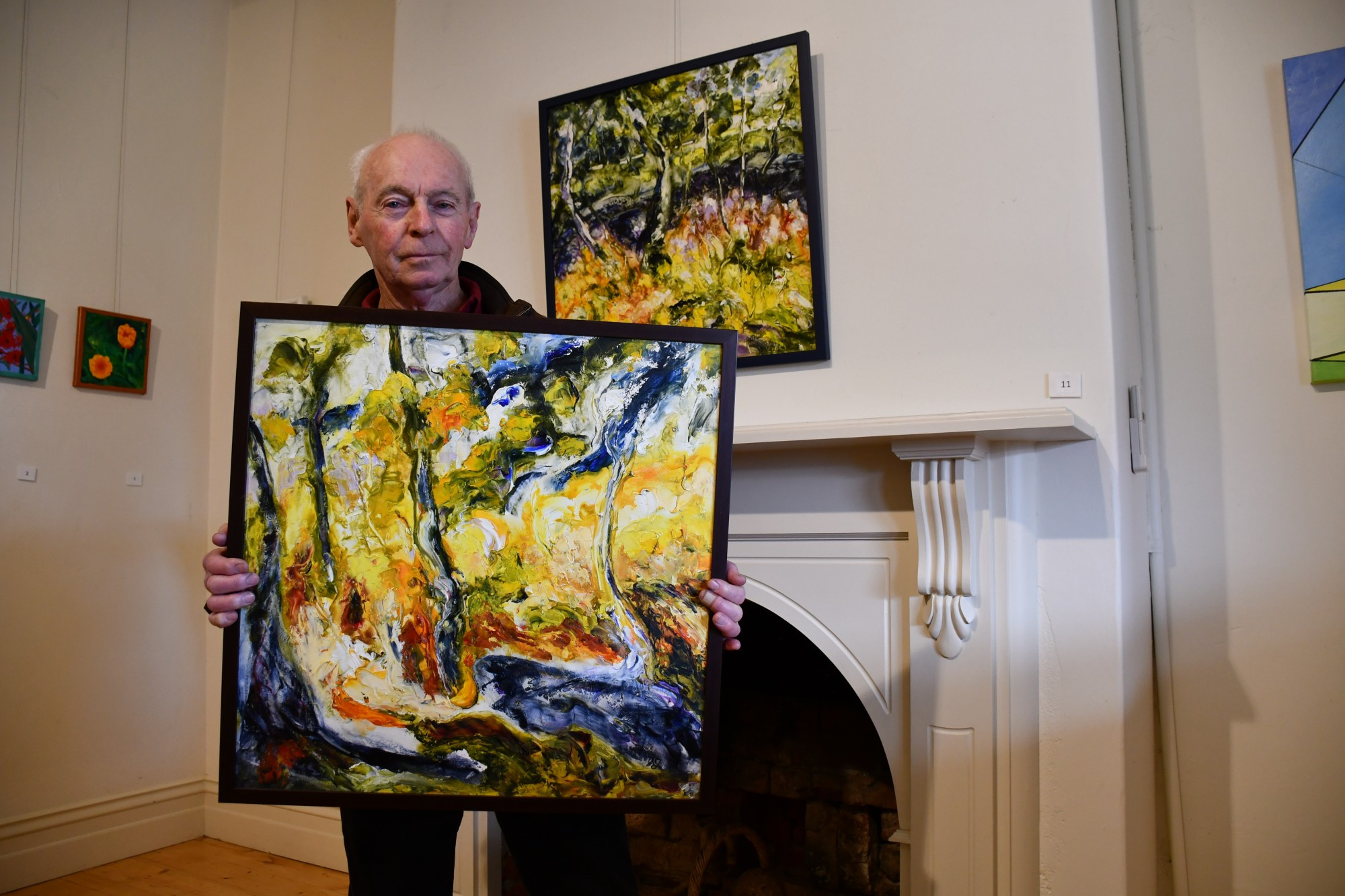 Moonambel’s Russell Drever with some works of his late wife, Jacqueline Drever, which will be showcased in a tribute exhibition launching next week.