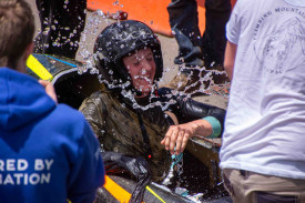 It might’ve been wet over the weekend but the weather also heated up on a number of occasions — the water was out as celebrations begin for Bendigo’s Earth Mover, winner of the EEV. 