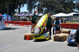 Teams worked together to power through their races.	