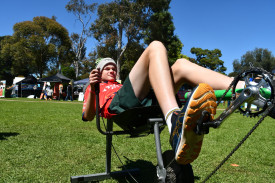 Harry from Pembroke School trains hard ahead of the race. 