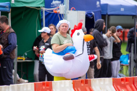  Spectators got into the spirit of EB, providing entertainment for riders as they whizzed by.