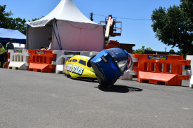 The EB provided its fair share of drama, including Briagolong Primary School’s Briag Bolters Blue tipping over on its side during Friday practice