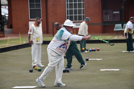 Dunolly Blue’s Chris Williams in action against Highland Tartan. 