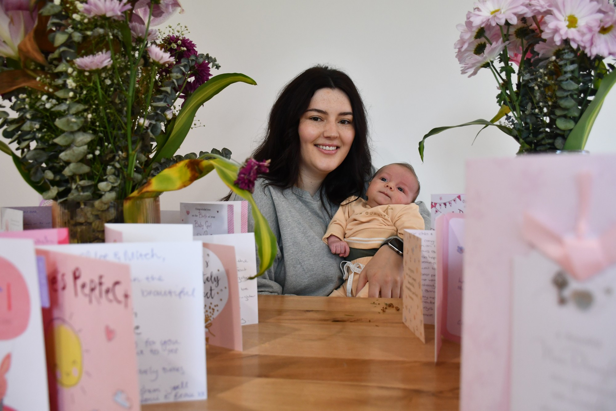 Chloe Wardlaw and five-week-old daughter Bonnie, who was one of the first 20 babies born under the Maryborough District Health Service’s new model of maternity care.