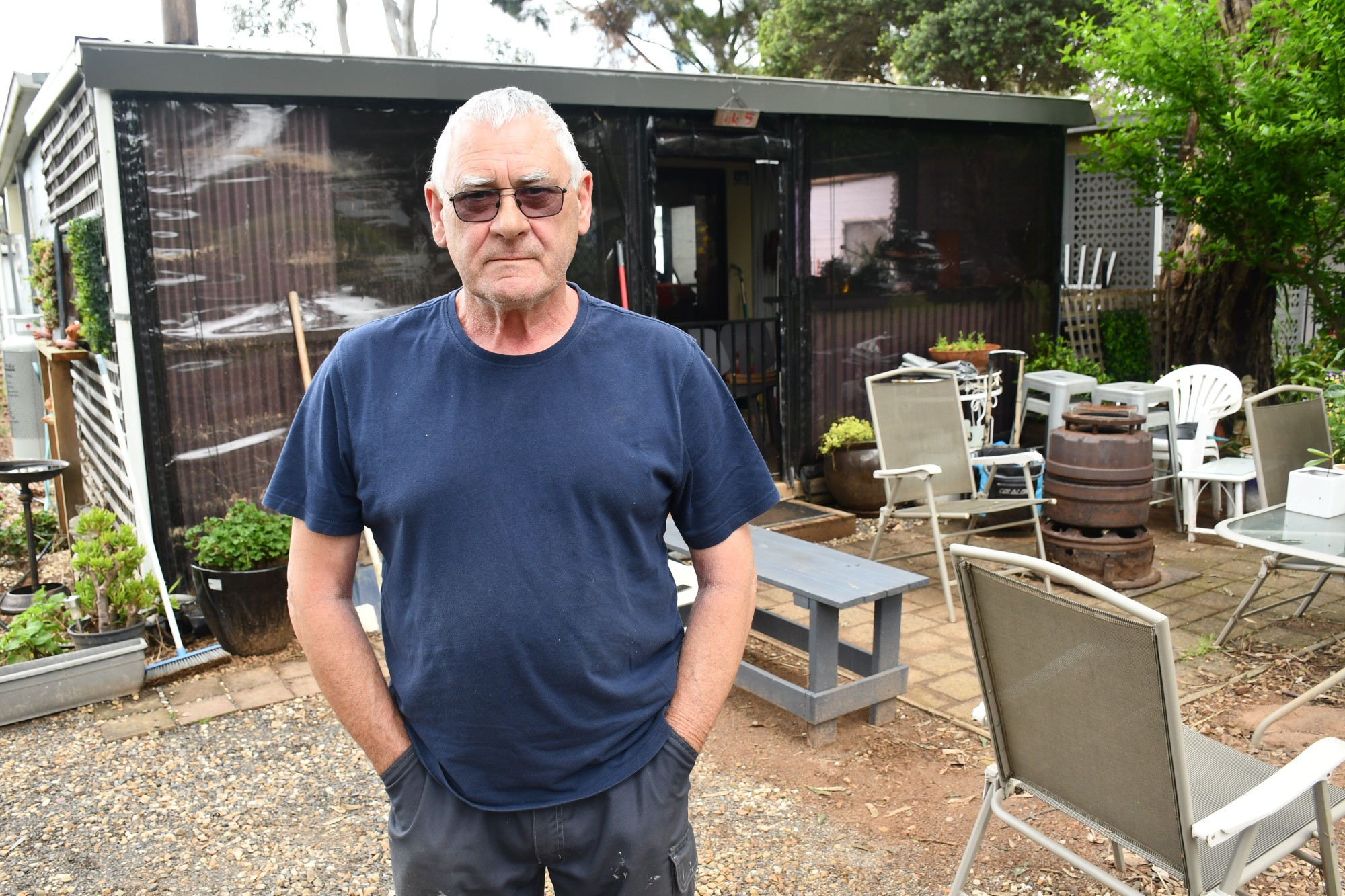 Steve Day had been living in the Loddon House Holiday Park at Baringhup for two months when severe flooding inundated more than 90 percent of the park earlier this month. More than a foot of water entered Mr Day’s property and having been a visitor to the park for over 40 years, said it’s the highest he’s ever seen floodwater enter the grounds.