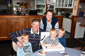 The Wiggins-Davies family. Arthur (2), Alex (dad), Charlotte (mum), Esmond (1) and Julian (4). Photo: 060922 14