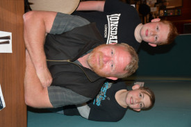 Matt Broad and his children, Layton and Hudson. Photo: 060922 11