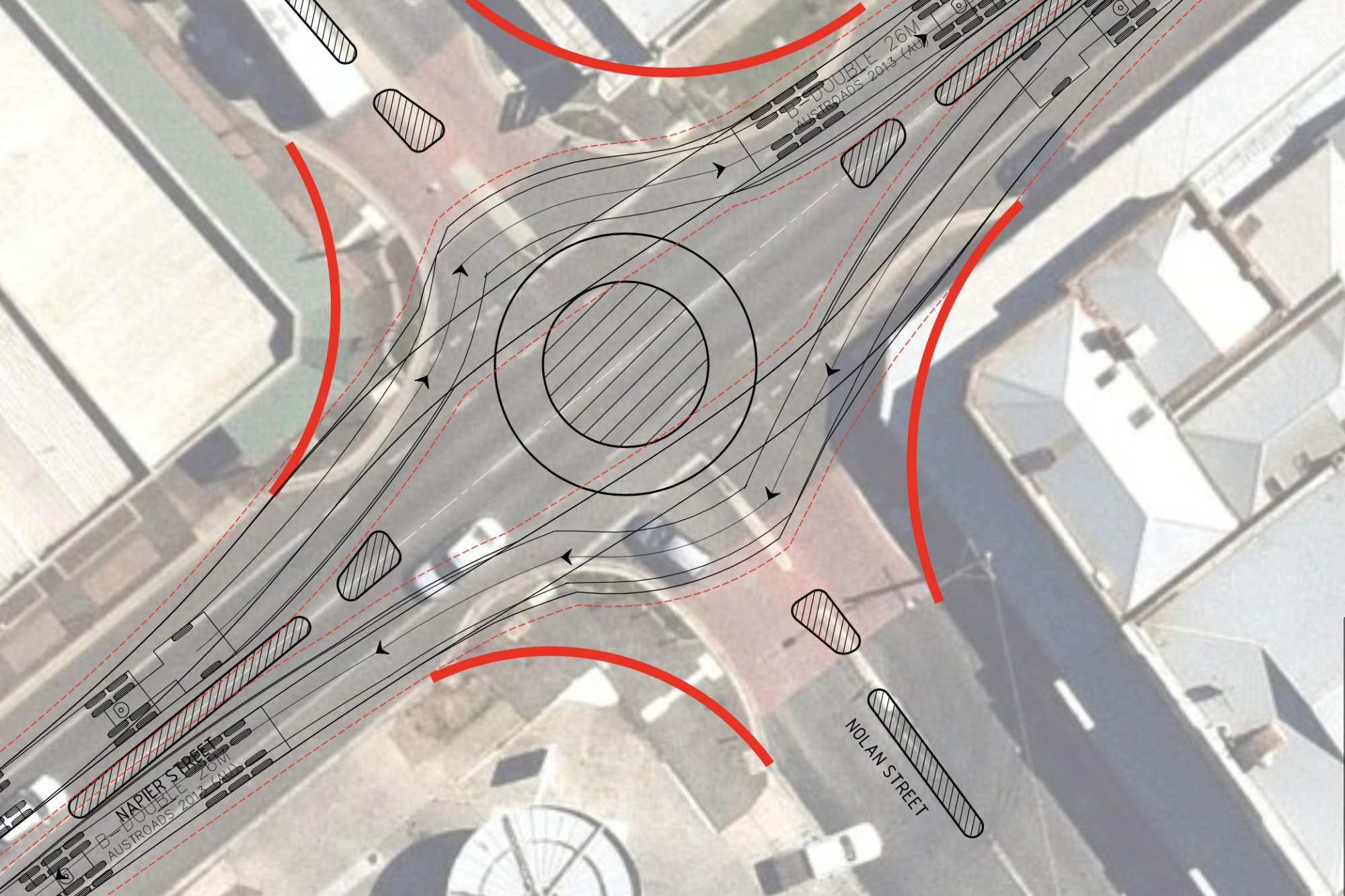 An engineering firm has suggested a roundabout could be a solution to safety concerns at the Napier and Nolan streets intersection.