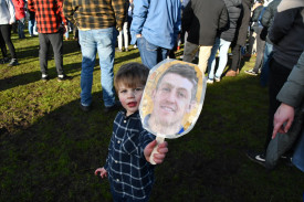 Three-year-old Rory Martin had a picture of his hero, Harcourt’s Paul Chaplin. 