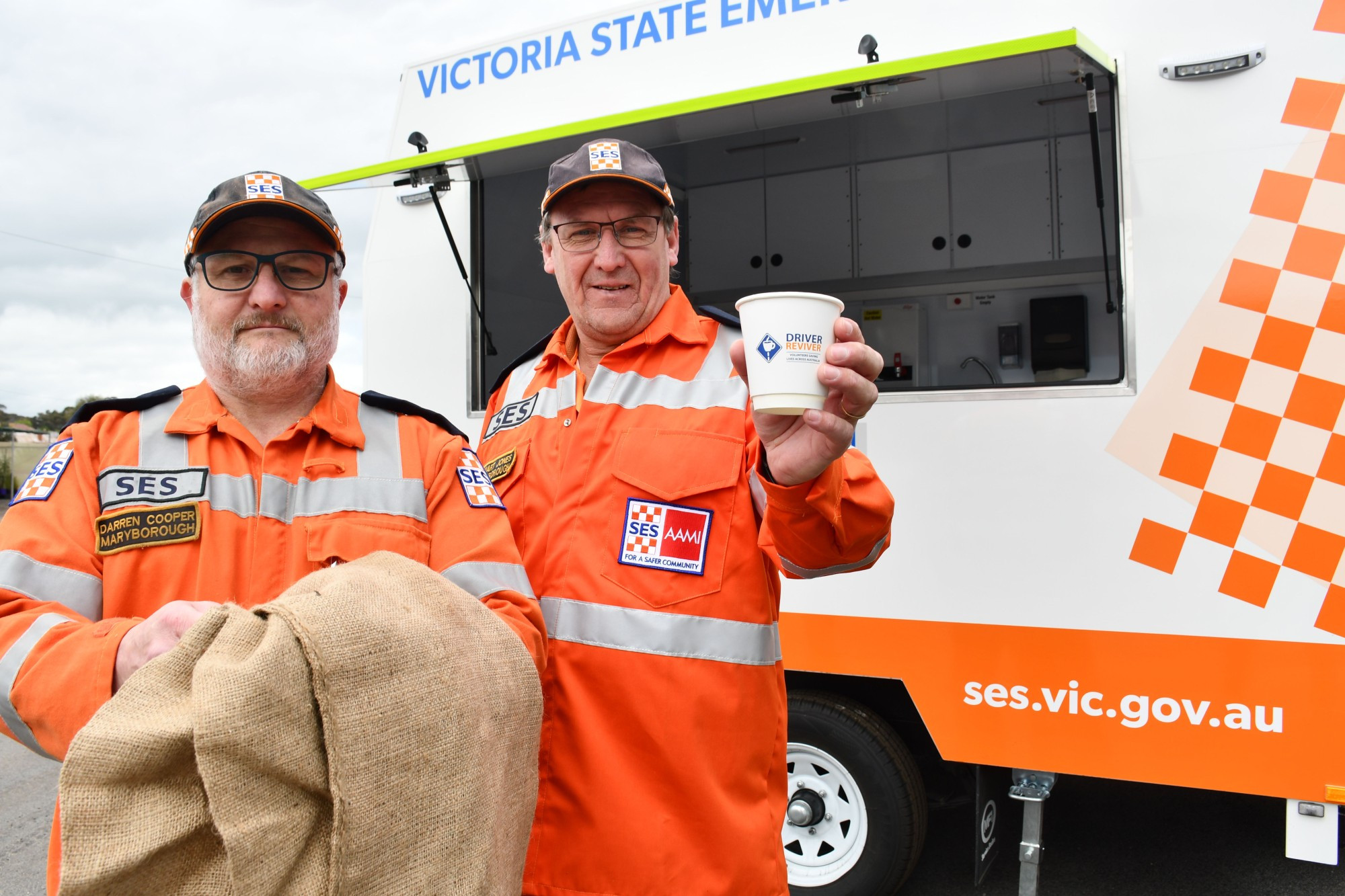 Maryborough SES unit’s Stuart Jones and Darren Cooper are encouraging residents to get involved in Saturday’s fundraiser.