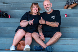 Aaron and Sharon Secombe travelled from Ballarat to enjoy the day. 