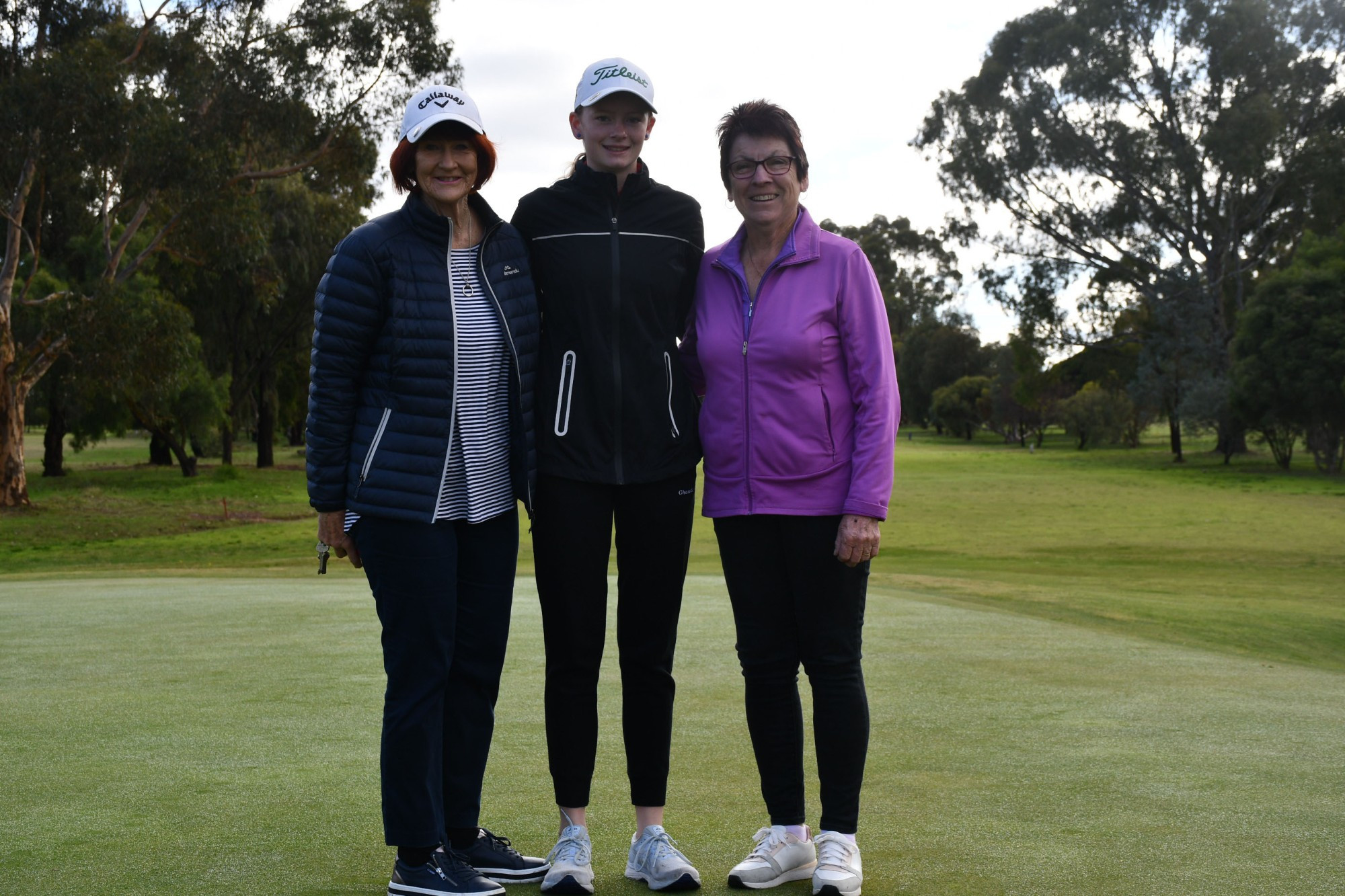 Maryborough Golf Club’s Wendy Carmody, Millie Cassidy and Doris Jennings are thrilled that the club are offering female golfers the opportunity to learn their craft. Photo: 250423 01