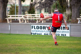 Trev Chapman has a shot on goal for the Pumas. Photo: 040823 16