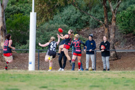 Tara Kennedy takes a flying mark. Photo: 150823 16