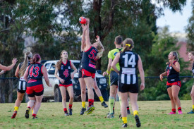 Catherine Jordan rucks. Photo: 150823 17