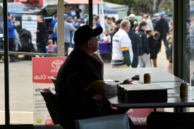 Stephen McMasters watches on as he timekeeps Royal Park for the final time. Photo: 220823 31