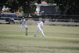 Damith Perera had his best innings for Laane so far this season, scoring 32. Photo: 140223 02