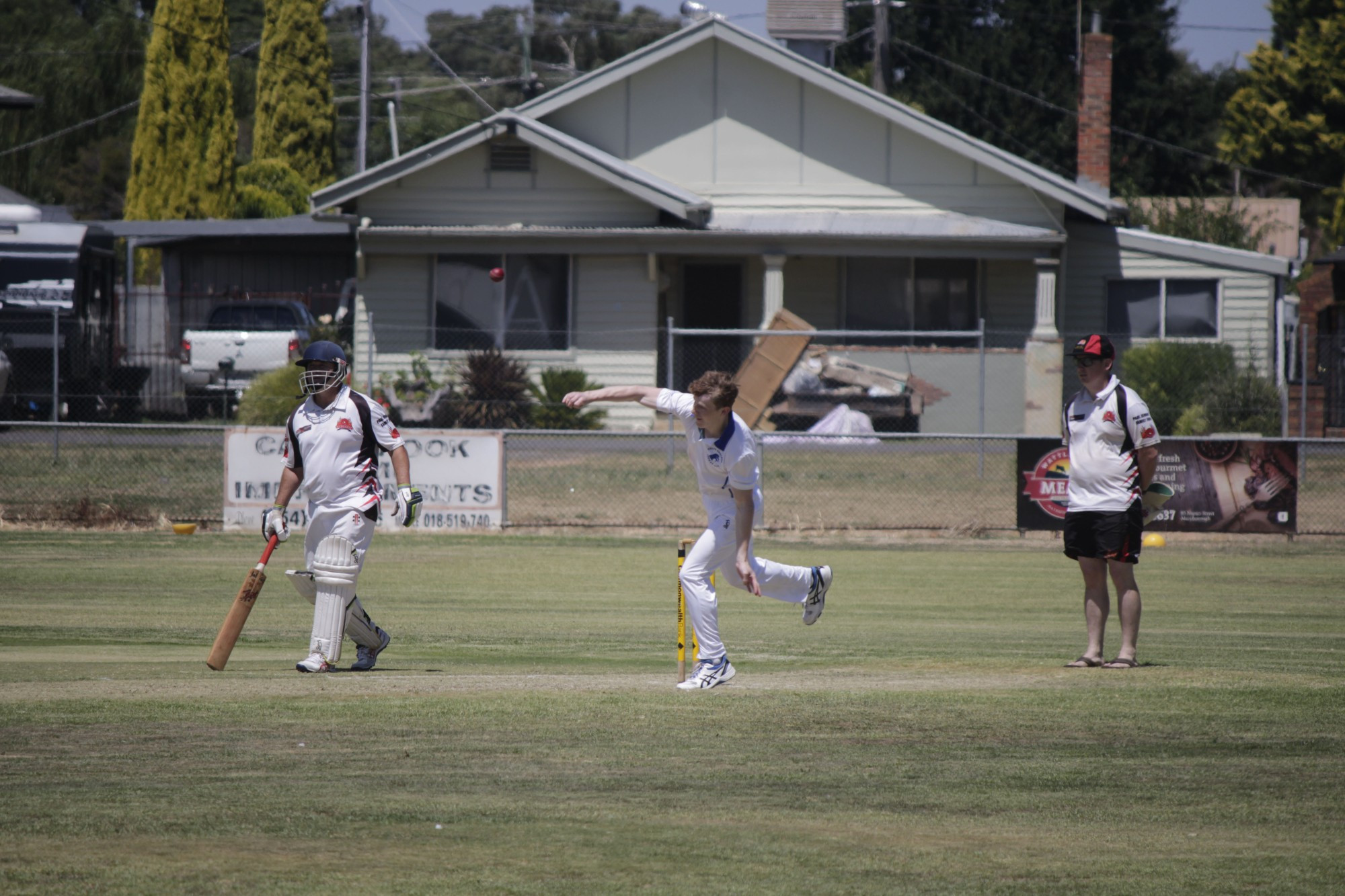 Colts Phelans’ Patrick Pritchard was key to holding Carisbrook to 5/165 with the bat, taking 3/29. Photo: 170223 04
