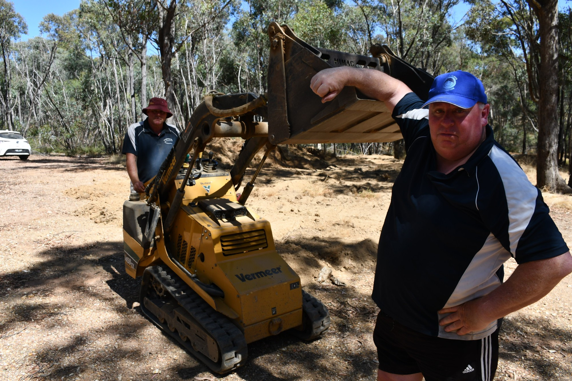 Volunteer David Coyle and Daryl Floyd were recently at the mine site, undertaking preparation works for further excavation. Photo: 210223 09