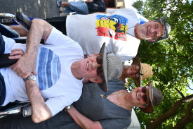 Irvine and Sharyne Gottwald showed Sue and Bruce Smith from Adelaide around at the Highland Gathering. 