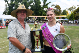Paul Leech, principal dealer at Leech Mitsubishi, with Women’s Gift winner Danielle Shaw. 