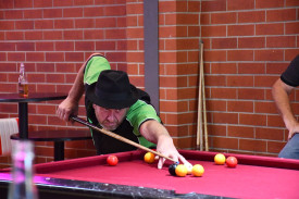 Andy Martin prepares to play his shot for the Loose Cannons. Photo: 270123 38