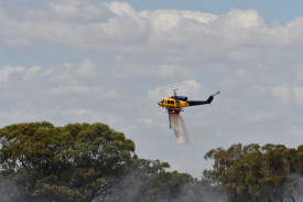 Air support was on scene, dropping several loads of water. Photo: 270123 18