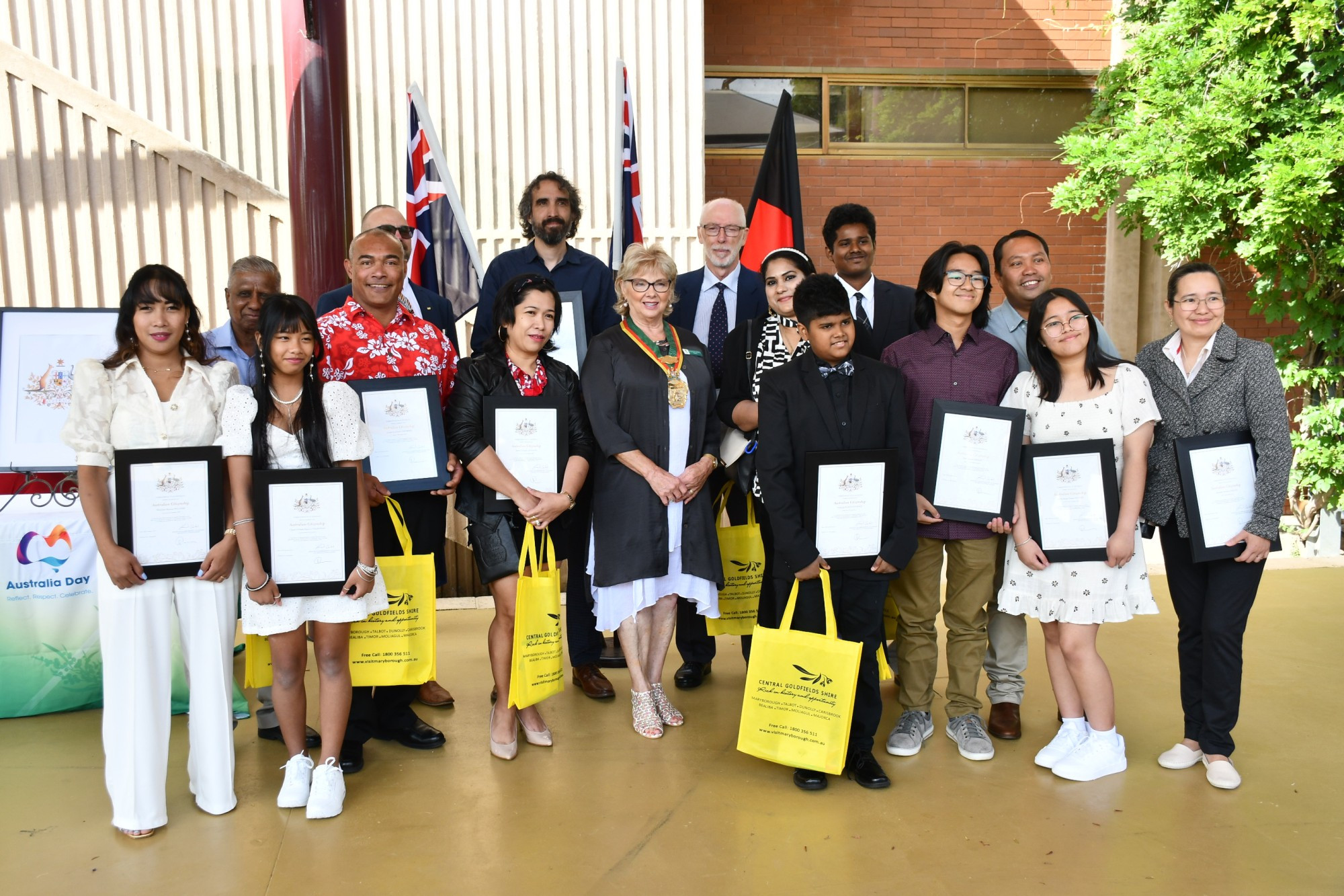 At Maryborough’s Australia Day celebrations last week, 14 new Australian citizens were welcomed to the shire. Photo: 310123 12