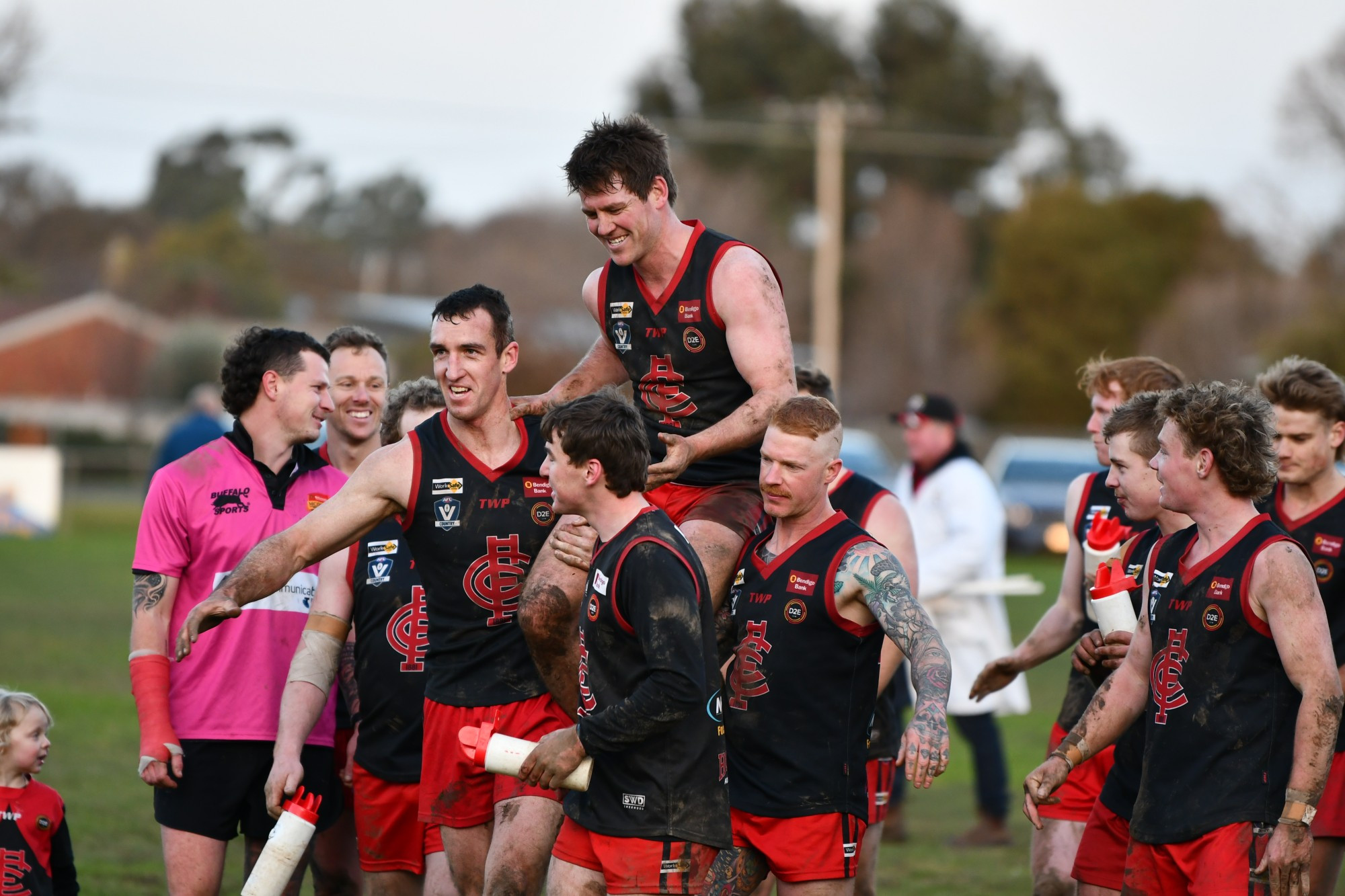 It was only fitting Carisbrook’s Nick Wright marked his 200th game in a way only he knows how, with the popular clubman kicking a crucial goal in the last quarter to help the Redbacks overcome Trentham in a potential finals preview on Saturday. Photo: 110723 17