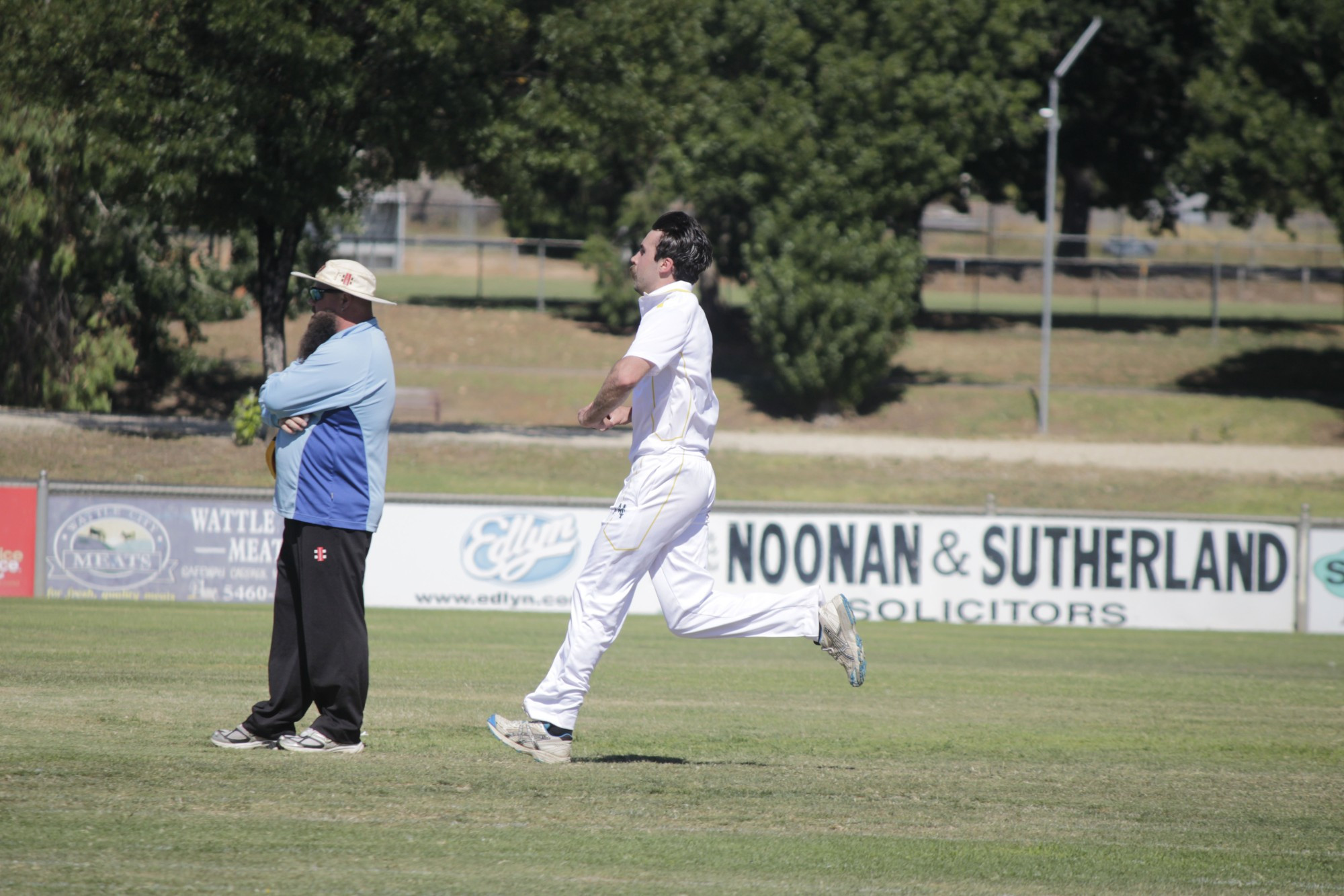 Lachlan Morganti in full flight during the 2022/23 Maryborough District Cricket Association season for Maryborough. Photo: 250723 20