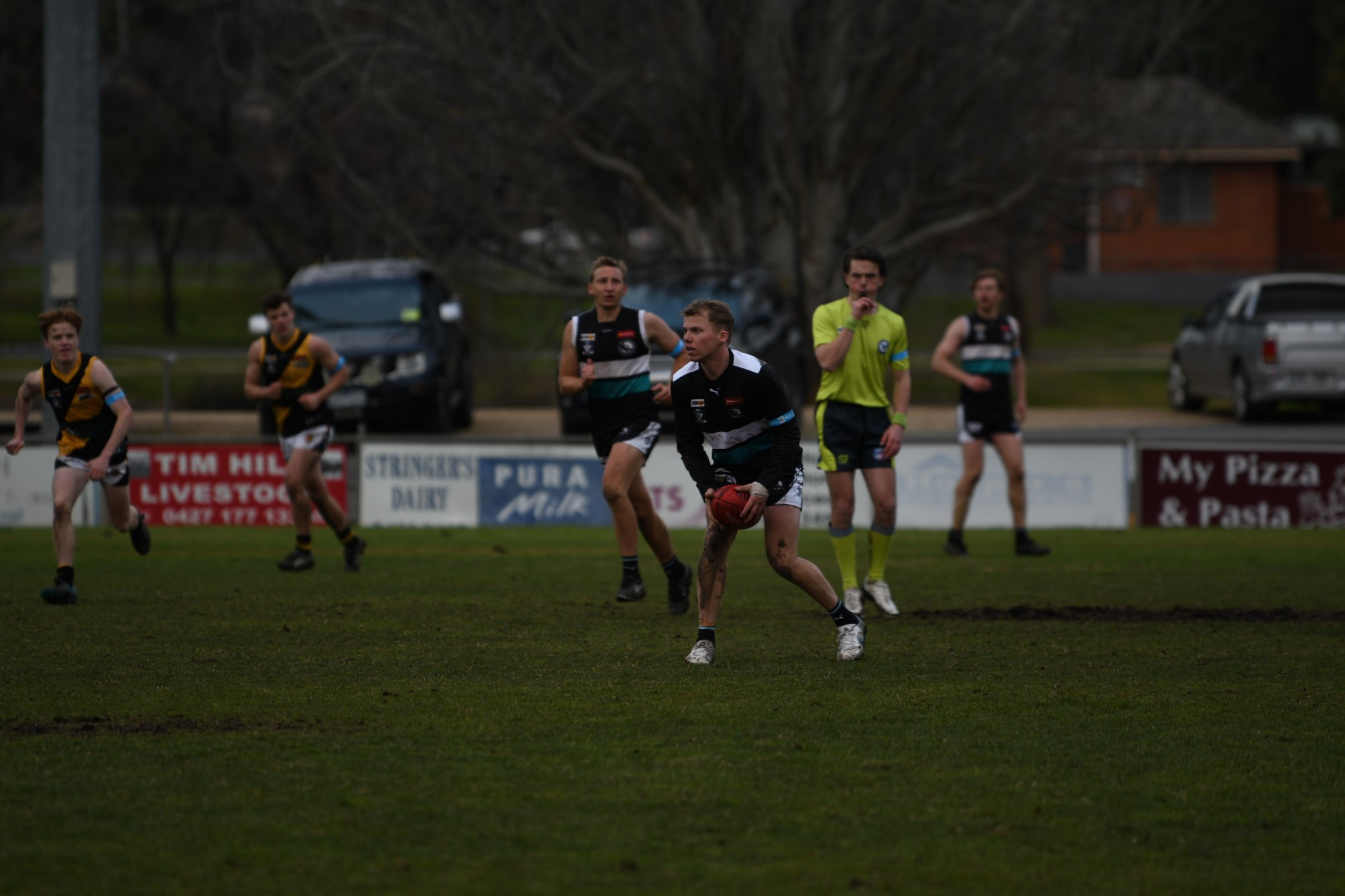 Maryborough playing coach Coby Perry collected 31 disposals to lead the way for the Magpies last week. Photo: 280723 21