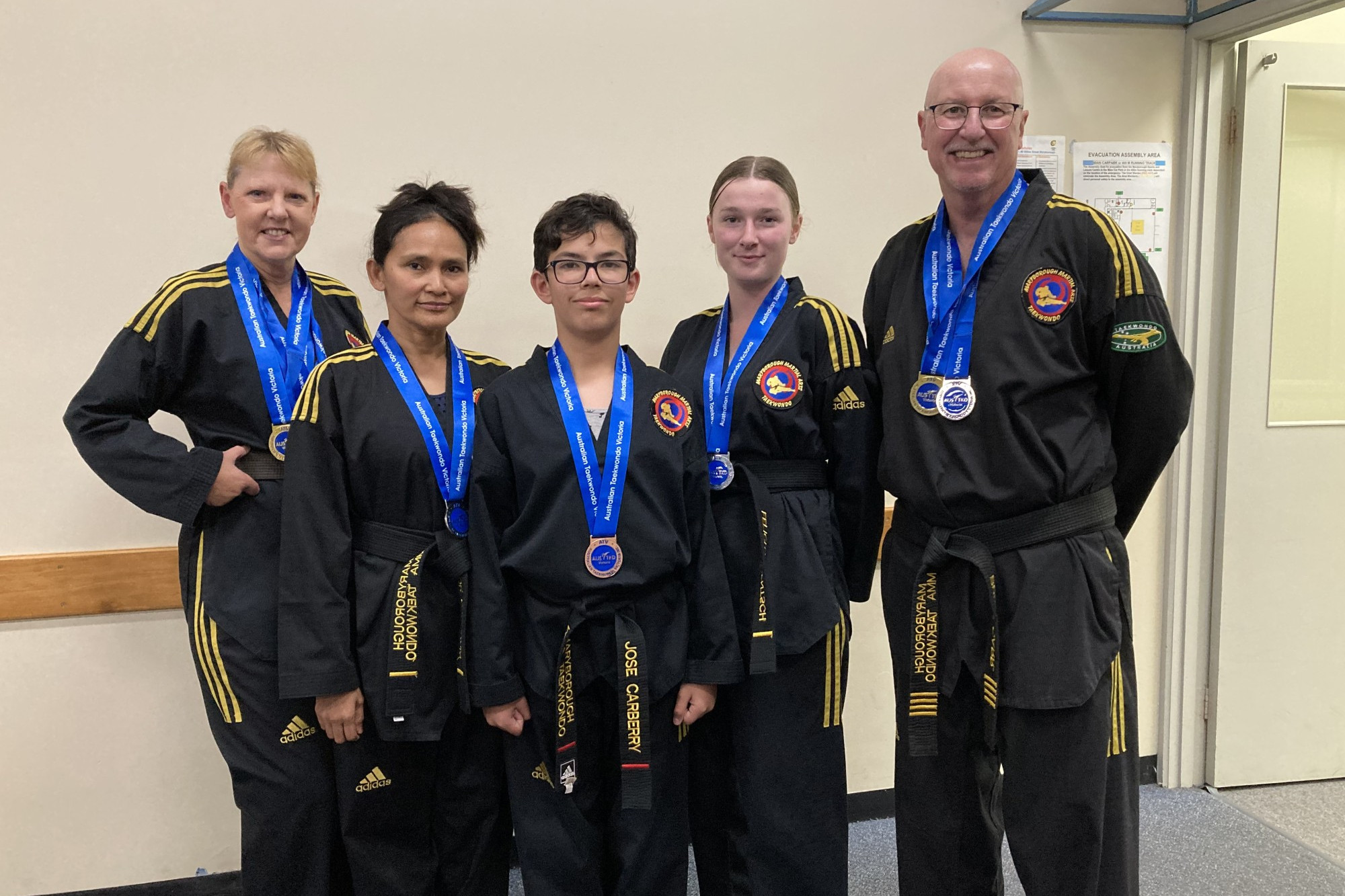 Heather Carr, Noor Naharum, Jose Carberry, Felicity Rentsch and Brian Carr had great success in the Victorian State Taekwondo Championships. Picture: Supplied