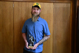 MKM’s Bradley Reeves won the A reserve bowling award. Photo: 240323 08