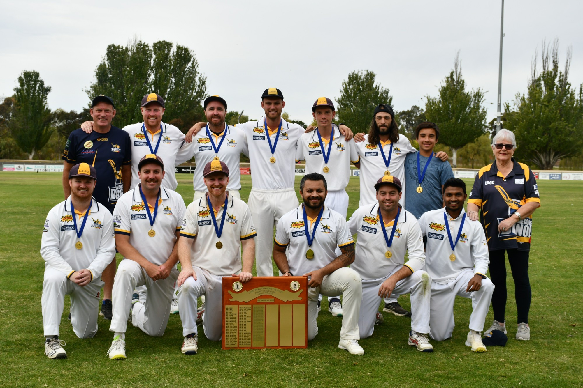 Laanecoorie Dunolly have sealed their fourth consecutive Maryborough District Cricket Association A grade premiership in fine style, taking a five-wicket win over Colts Phelans. The victory caps off an undefeated season and a winning run which now stretches back to round three of the 2021/22 season. Photo: 280323 16