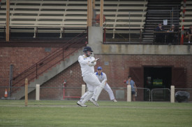 Tom Hannett plays a pull shot for Laane. Photo: 280223 21