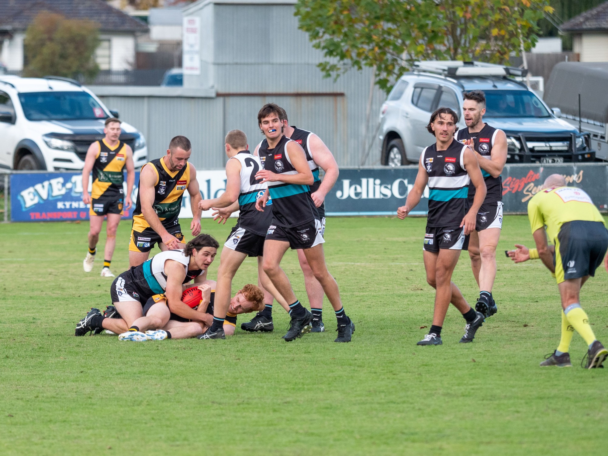 Matt Johnston hunts the footy for Maryborough. Photo: 090523 07