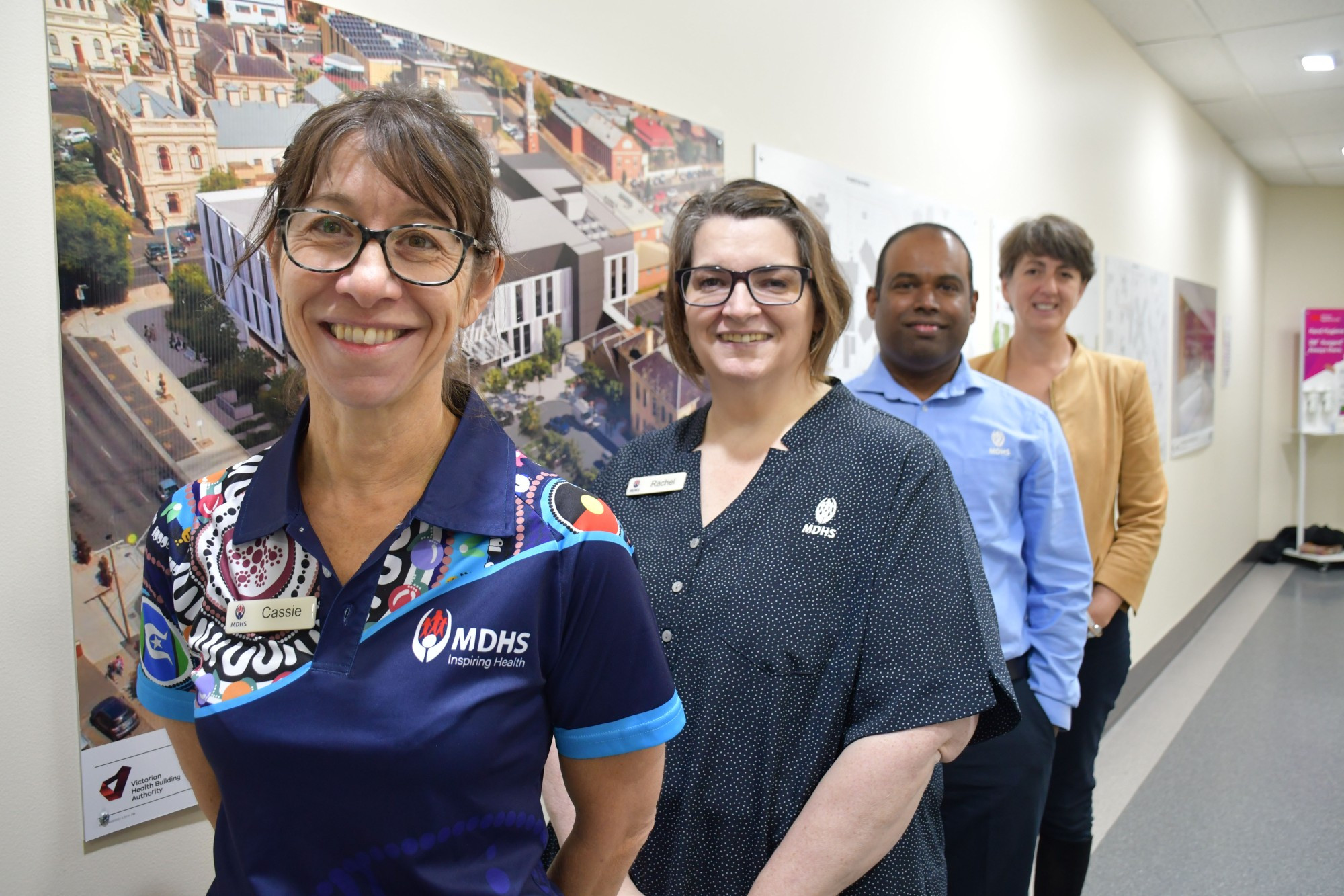 Maryborough District Health Service nurses Cassie Burt, Rachel McCrohan, Prasanth Nair and Robyn Wilson are among those being recognised for their dedication to positive local health outcomes today. Photo: 120523 19