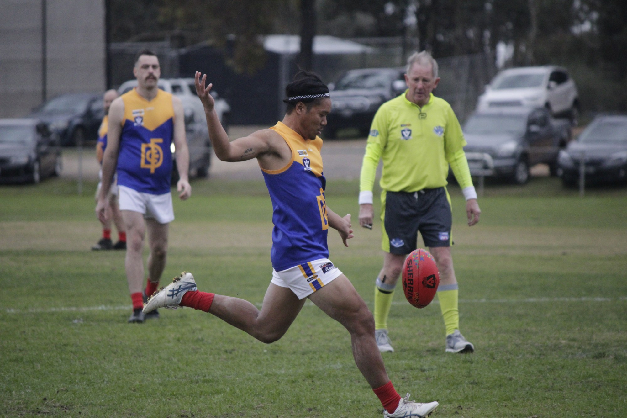 Lloyd Needs was busy for Dunolly in their 73-point win on Saturday. Photo: 300523 02